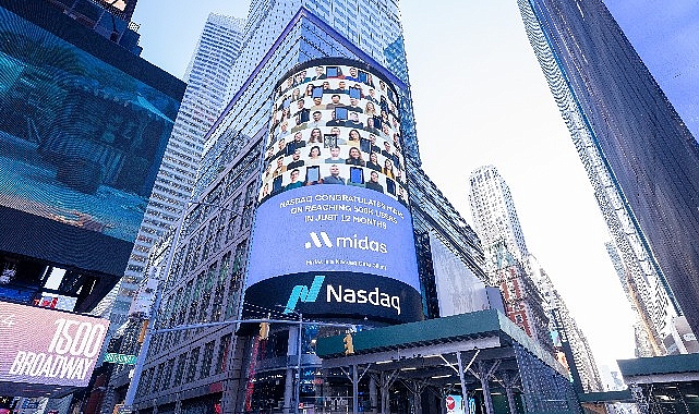Nasdaq, Midas’ın 500.000 kullanıcıya ulaşmasını New York Times Meydanı’nda kutladı
