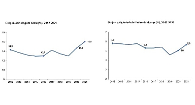 TÜİK: Girişimlerin 2021 yılında doğum oranı %16,0 oldu