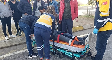 Yaralı sürücüye ilk müdahale Büyükşehir Zabıtasından