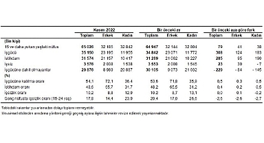 Mevsim etkisinden arındırılmış işsizlik oranı %10,2 seviyesinde gerçekleşti