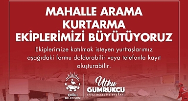 Çiğli Belediyesi Mahalle Arama Kurtarma Ekibine Yeni Gönüllüler Arıyor