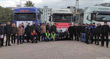 Kınık’tan Dokuz Yardım Tırı Yola Çıktı