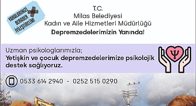 Milas Belediyesi'nden Depremzedelere Psikolojik Destek