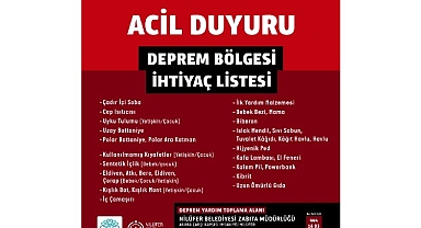 Nilüfer Belediyesi deprem bölgesi için yardım kampanyası başlattı