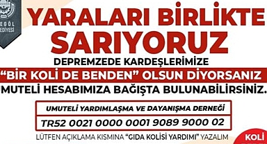 Umuteli’nden Deprem Bölgesi İçin Gıda Kolisi Kampanyası