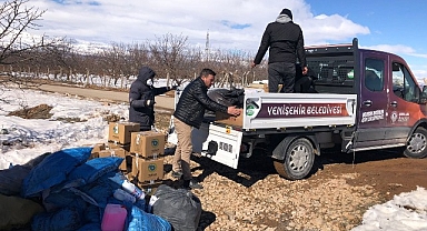 Yenişehir Belediyesi Malatya’daki köylere yardım malzemesi ulaştırıyor