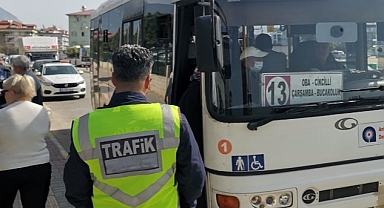 Alanya'da halk otobüsleri ve taksiler denetlendi