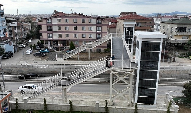 Darıca Okul Yolu Caddesi'nde üst geçit tamam