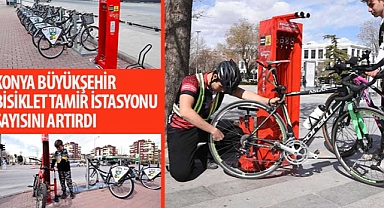 Konya Büyükşehir Bisiklet Tamir İstasyonu Sayısını Artırdı