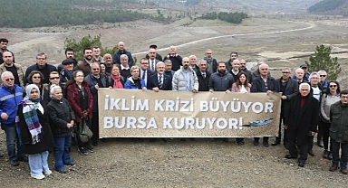 Kuruyan Nilüfer Barajı’nda su krizine karşı çağrıda bulundular