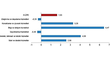TÜİK: Hizmet Üretici Fiyat Endeksi (H-ÜFE) yıllık %78,86, aylık %1,63 arttı
