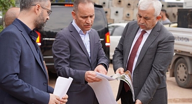 Büyükşehir'de 3 müdürlüğün hizmet vereceği binada çalışmalar sürüyor