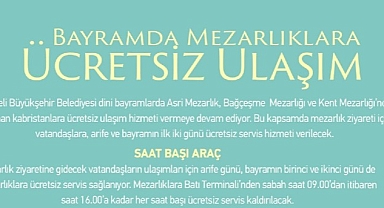 Kocaeli Büyükşehir Belediyesi Bayramda mezarlıklara ücretsiz ulaşım