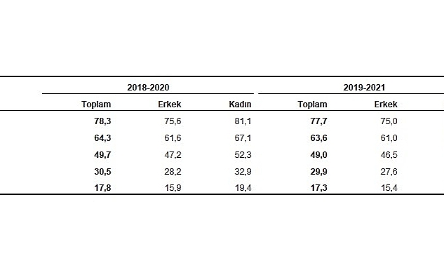TÜİK: Türkiye'de doğuşta beklenen yaşam süresi 77,7 yıl oldu