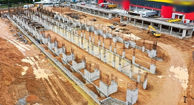 Yeni hal binası hızla yükseliyor