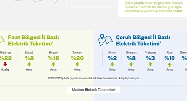 Aksa Elektrik, Çoruh-Fırat bölgelerindeki elektrik tüketim oranlarını açıkladı