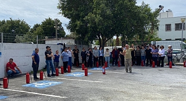 Bodrum Belediye AŞ personeline yangın müdahale konularında eğitim verildi