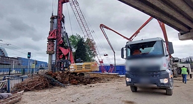 Darıca Osmangazi Köprüsü için 97 adet fore kazık çakılıyor