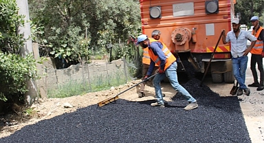 Manavgat'ta sıcak asfalt çalışması