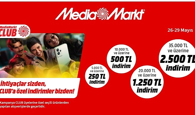 MediaMarkt'tan CLUB üyelerine özel 2.500 TL’ye varan indirim