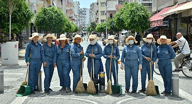 Kadın süpürgeciler Yenişehir’e toz kondurmayacak