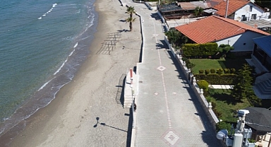 Menderes Belediyesi tarafından Özdere 14 Evler Sahil Yolu yapılan çalışma ile yenilendi