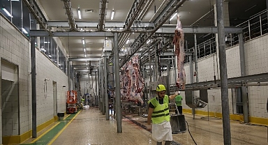 Modern kesimhanede tekbirlerle kesim yapılıyor