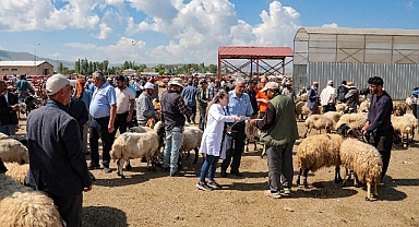 Van Büyükşehir Belediyesi canlı hayvan pazarında bilgilendirme yaptı