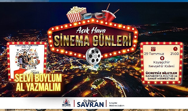 Açık hava sineme günleri '' Selvi boylum al yazmalım '' ile devam ediyor