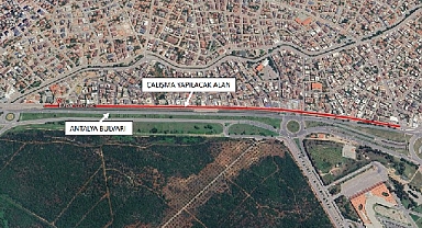 Antalya Bulvarı yan yolunda asfalt yenileme çalışması