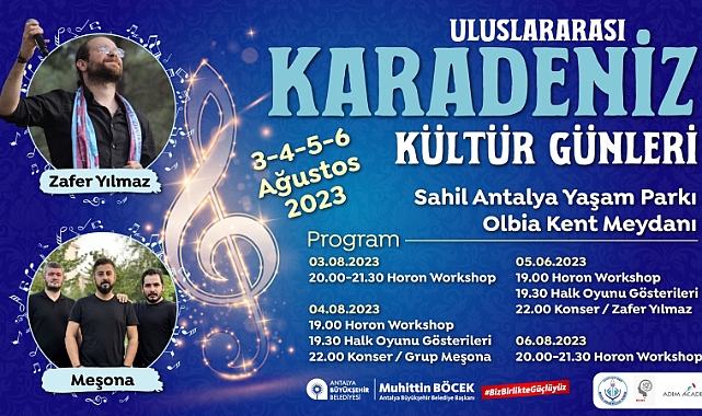 Antalya Büyükşehir Belediyesi Uluslararası Karadeniz Kültür Günleri etkinliği düzenliyor