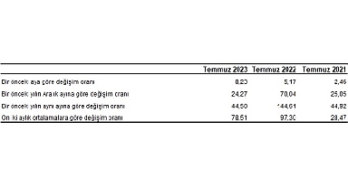 Yurt İçi Üretici Fiyat Endeksi (Yİ-ÜFE) yıllık yüzde 44,50, aylık yüzde 8,23 arttı