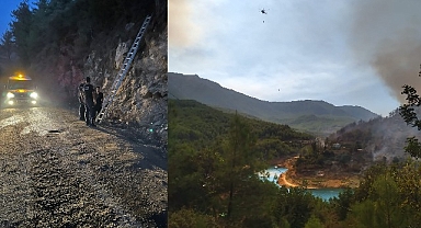 Antalya Büyükşehir ekipleri Alanya'da yangın söndürme çalışmalarına destek veriyor