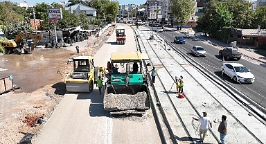 Çöken tramvay hattı onarıldı