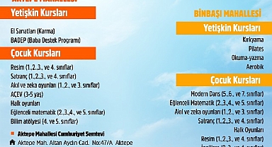 Cumhuriyet Semtevlerinde kurs kayıtları başladı