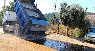 Erentepe, İncircik ve Toptaş grup yolunda asfalt çalışması