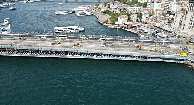 Galata Köprüsü'nde 1. Etap çalışmaları tamamlandı