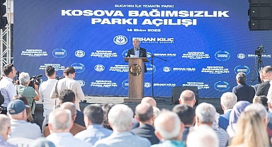 Başkan Soyer Kosova Bağımsızlık Parkı açılışında konuştu “Buca Metrosu’nu tarihinden önce bitireceğiz”