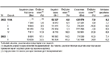 Yurt içinde ikamet eden 13 milyon 639 bin kişi seyahate çıktı