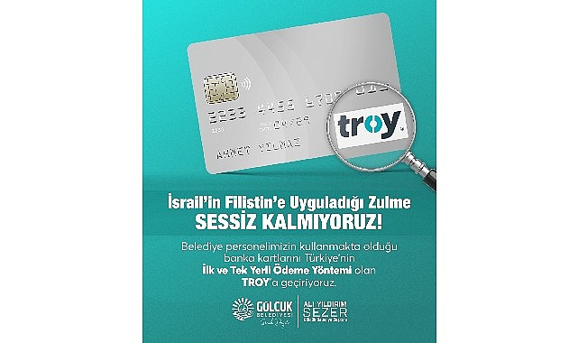 Gölcük belediyesi'nden israil boykot'u: maaş kartları troy'a taşınıyor