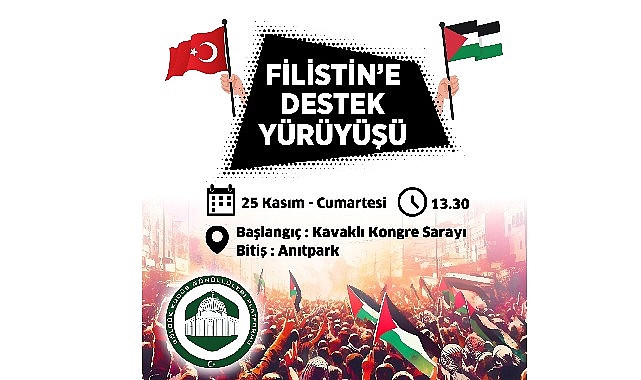 Gölcük'te filistin'e destek yürüyüşü cumartesi günü
