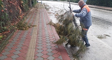 Kemer’de fırtına sonrası temizlik