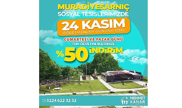 Muradiyesarnıç sosyal tesisleri'nden öğretmenlere özel %50 indirim