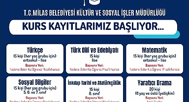 Milas Belediyesi'nin eğitime destek kurslarına başvurular başladı