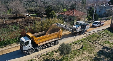 Aydın Büyükşehir Belediyesi Germencik Üzümlü - Moralı arasında yol yapım çalışmalarına devam ediyor
