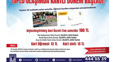 Lüleburgaz’da toplu ulaşımda elektronik kart dönemi başladı