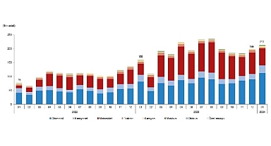 Ocak ayında 213 bin 493 adet taşıtın trafiğe kaydı yapıldı