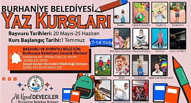 Burhaniye Belediyesi Gençlik Merkezi yıl boyunca sürdürdüğü kurslarını yaz tatilinde de artırarak devam ettirecek