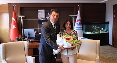 Ekrem İmamoğlu, Maltepe Belediye Başkanı Esin Köymen’e tebrik ziyaretinde bulundu