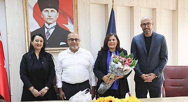 Germencik Belediye Başkanı Burak Zencirci Aydın Büyükşehir Belediye Başkanı Özlem Çerçioğlu'na nezaket ziyaretinde bulundu